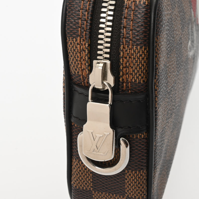 LOUIS VUITTON ルイヴィトン ダミエ ポシェットヴォルガ チャップマン ブラウン N63350 メンズ ダミエキャンバス セカンドバッグ ABランク 中古 銀蔵