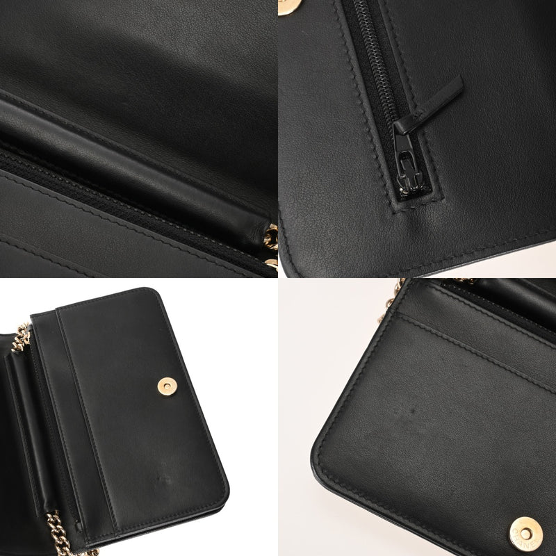 CHANEL シャネル ボーイシャネル チェーンショルダー ブラック AP1117 レディース キャビアスキン チェーンウォレット Aランク 中古 銀蔵
