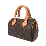 LOUIS VUITTON ルイヴィトン モノグラム ナノスピーディ ブラウン M81085 レディース モノグラムキャンバス ショルダーバッグ 新同 中古 銀蔵