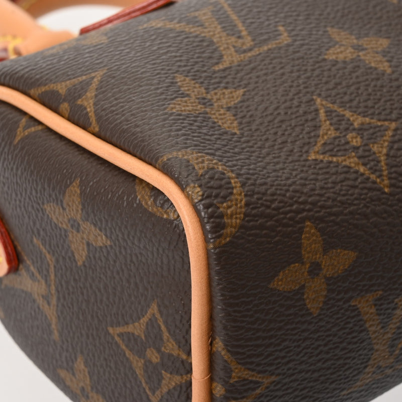 LOUIS VUITTON ルイヴィトン モノグラム ナノスピーディ ブラウン M81085 レディース モノグラムキャンバス ショルダーバッグ 新同 中古 銀蔵