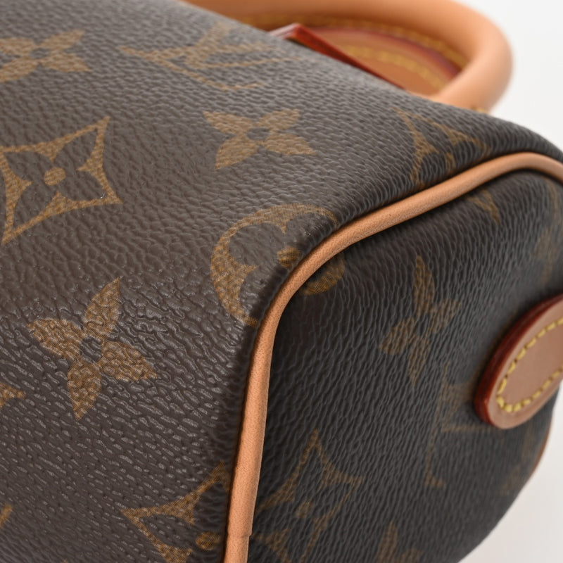 LOUIS VUITTON ルイヴィトン モノグラム ナノスピーディ ブラウン M81085 レディース モノグラムキャンバス ショルダーバッグ 新同 中古 銀蔵