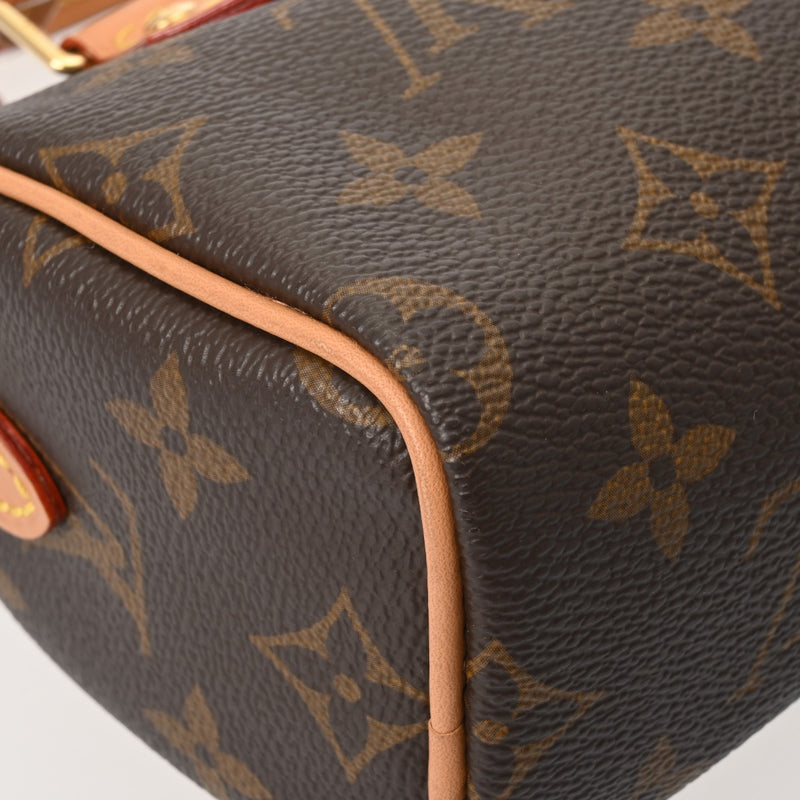 LOUIS VUITTON ルイヴィトン モノグラム ナノスピーディ ブラウン M81085 レディース モノグラムキャンバス ショルダーバッグ 新同 中古 銀蔵