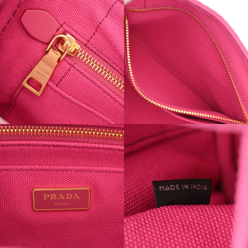 PRADA プラダ カナパ ミニ ピンク 1BG439 レディース キャンバス ハンドバッグ Aランク 中古 銀蔵
