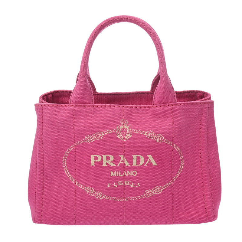 PRADA プラダ カナパ ミニ ピンク 1BG439 レディース キャンバス ハンドバッグ Aランク 中古 銀蔵