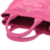 PRADA プラダ カナパ ミニ ピンク 1BG439 レディース キャンバス ハンドバッグ Aランク 中古 銀蔵
