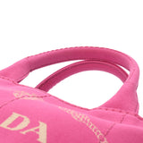 PRADA プラダ カナパ ミニ ピンク 1BG439 レディース キャンバス ハンドバッグ Aランク 中古 銀蔵
