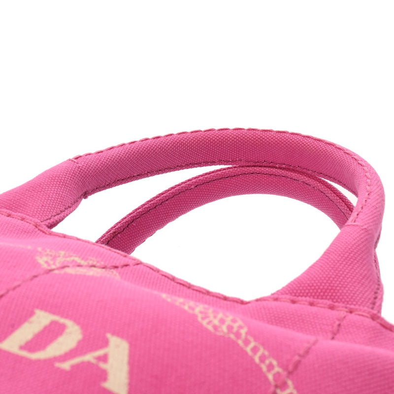 PRADA プラダ カナパ ミニ ピンク 1BG439 レディース キャンバス ハンドバッグ Aランク 中古 銀蔵