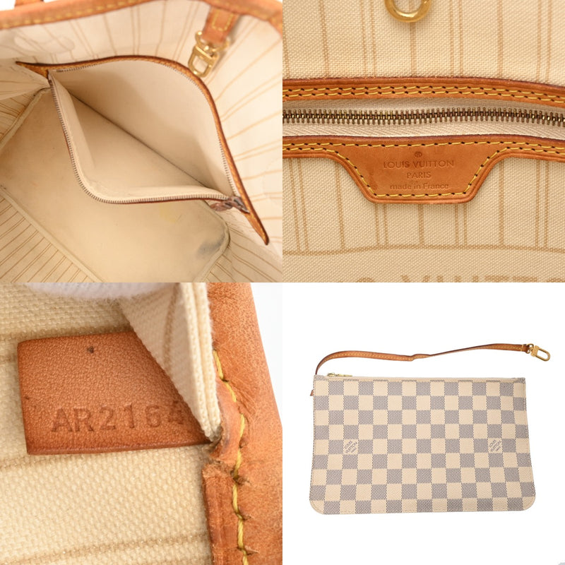 LOUIS VUITTON ルイヴィトン ダミエアズール ネヴァーフル MM ホワイト N41361 レディース ダミエキャンバス トートバッグ Bランク 中古 銀蔵