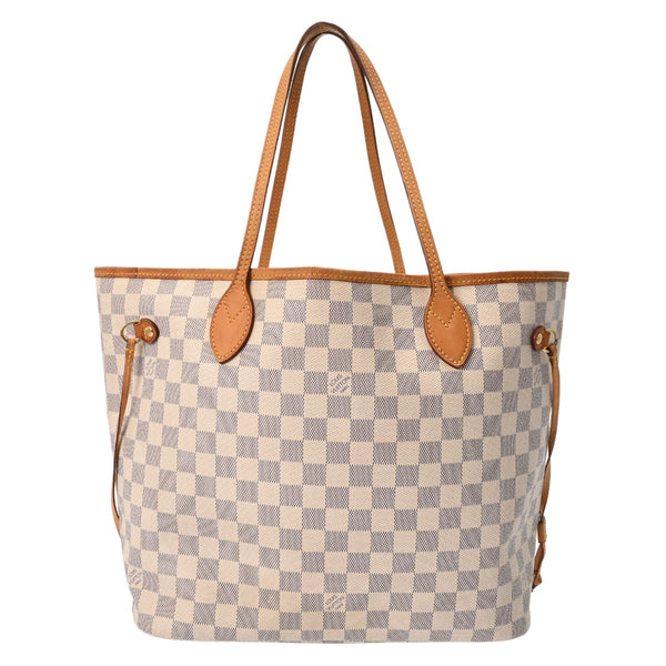 LOUIS VUITTON ルイヴィトン ダミエアズール ネヴァーフル MM ホワイト N41361 レディース ダミエキャンバス トートバッグ Bランク 中古 銀蔵
