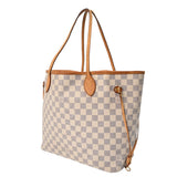 LOUIS VUITTON ルイヴィトン ダミエアズール ネヴァーフル MM ホワイト N41361 レディース ダミエキャンバス トートバッグ Bランク 中古 銀蔵