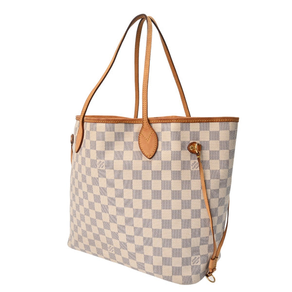 LOUIS VUITTON ルイヴィトン ダミエアズール ネヴァーフル MM ホワイト N41361 レディース ダミエキャンバス トートバッグ Bランク 中古 銀蔵