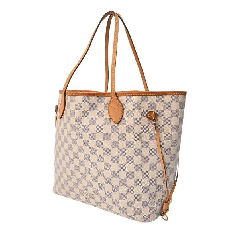 LOUIS VUITTON ルイヴィトン ダミエアズール ネヴァーフル MM ホワイト N41361 レディース ダミエキャンバス トートバッグ Bランク 中古 銀蔵