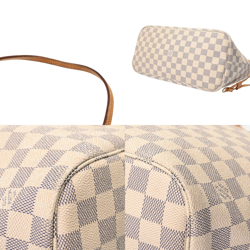 LOUIS VUITTON ルイヴィトン ダミエアズール ネヴァーフル MM ホワイト N41361 レディース ダミエキャンバス トートバッグ Bランク 中古 銀蔵