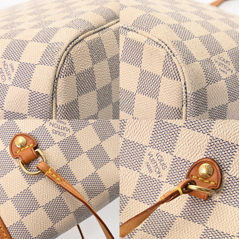LOUIS VUITTON ルイヴィトン ダミエアズール ネヴァーフル MM ホワイト N41361 レディース ダミエキャンバス トートバッグ Bランク 中古 銀蔵
