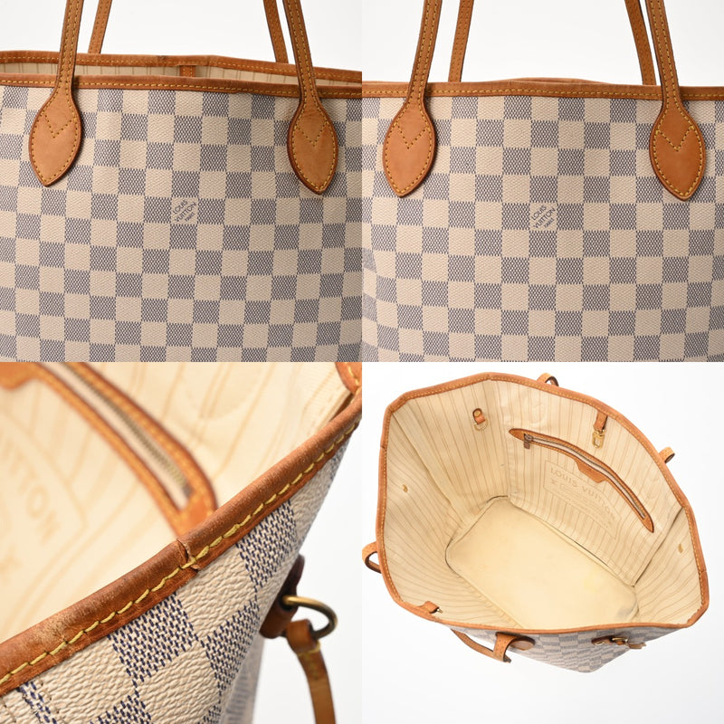 LOUIS VUITTON ルイヴィトン ダミエアズール ネヴァーフル MM ホワイト N41361 レディース ダミエキャンバス トートバッグ Bランク 中古 銀蔵