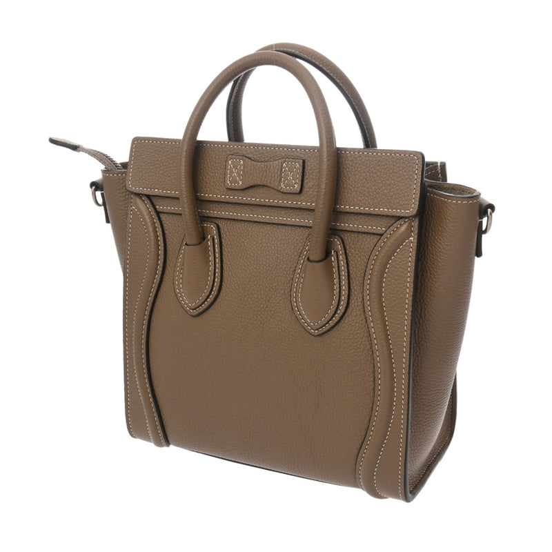 CELINE セリーヌ ラゲージ ナノ 2WAY スリ 189243 レディース ドラムドカーフ ハンドバッグ Aランク 中古 銀蔵