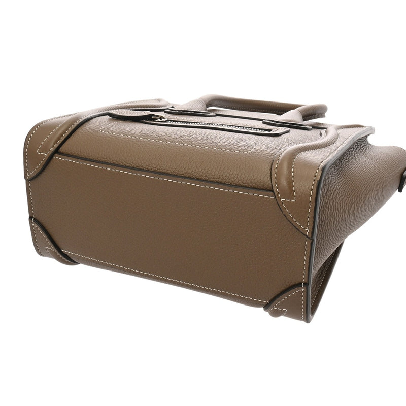 CELINE セリーヌ ラゲージ ナノ 2WAY スリ 189243 レディース ドラムドカーフ ハンドバッグ Aランク 中古 銀蔵