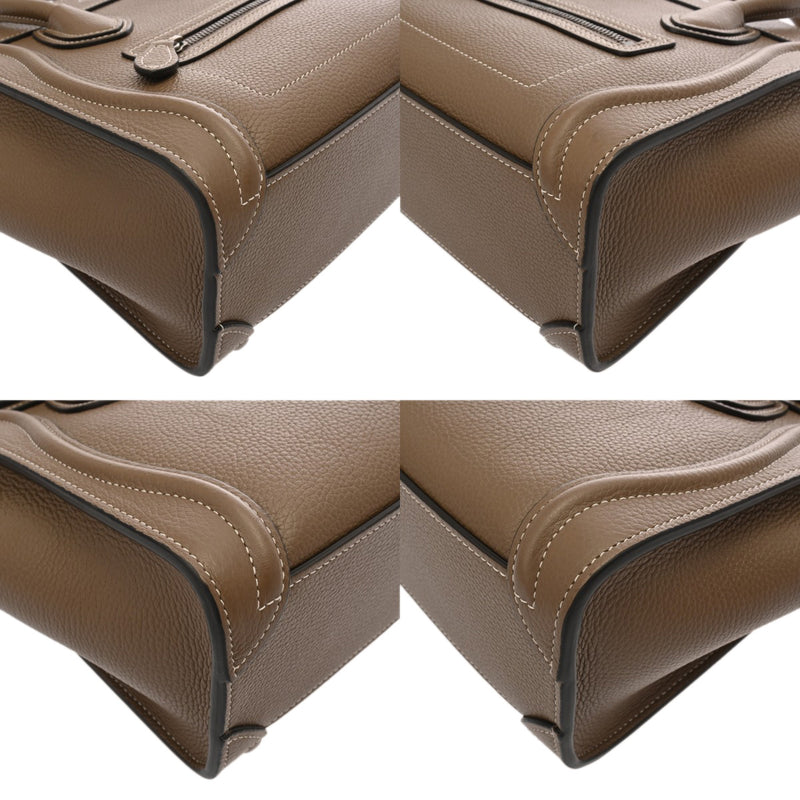 CELINE セリーヌ ラゲージ ナノ 2WAY スリ 189243 レディース ドラムドカーフ ハンドバッグ Aランク 中古 銀蔵