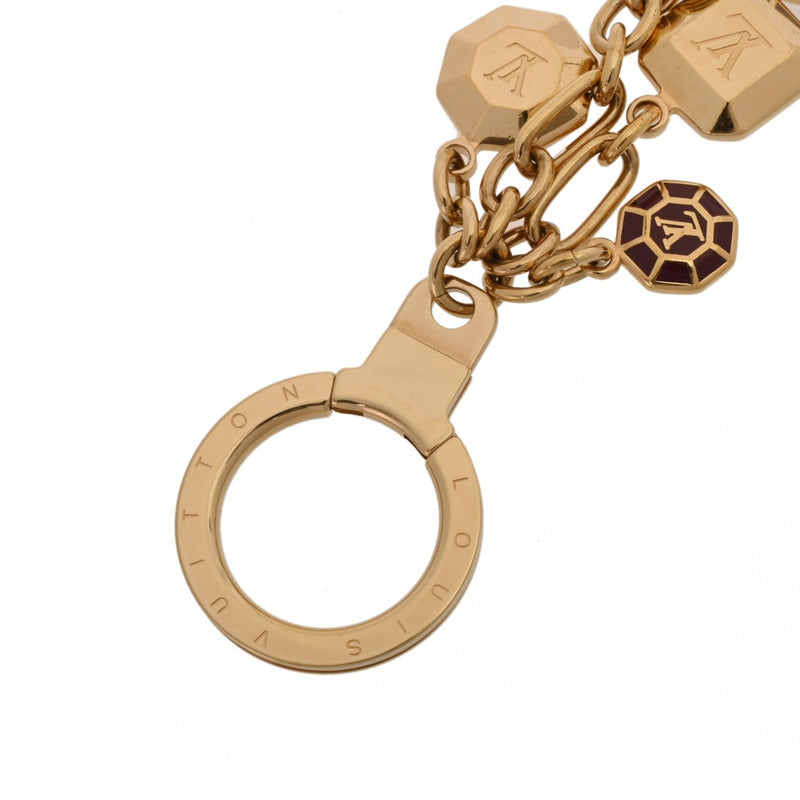 LOUIS VUITTON ルイヴィトン ポルトクレカボション バッグチャーム ゴールド/ボルドー レディース キーホルダー ABランク 中古 銀蔵