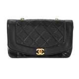 CHANEL シャネル ダイアナ チェーンショルダー 22cm ブラック A01164 レディース ラムスキン ショルダーバッグ Bランク 中古 銀蔵