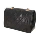 CHANEL シャネル ダイアナ チェーンショルダー 22cm ブラック A01164 レディース ラムスキン ショルダーバッグ Bランク 中古 銀蔵