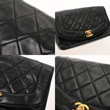 CHANEL シャネル ダイアナ チェーンショルダー 22cm ブラック A01164 レディース ラムスキン ショルダーバッグ Bランク 中古 銀蔵