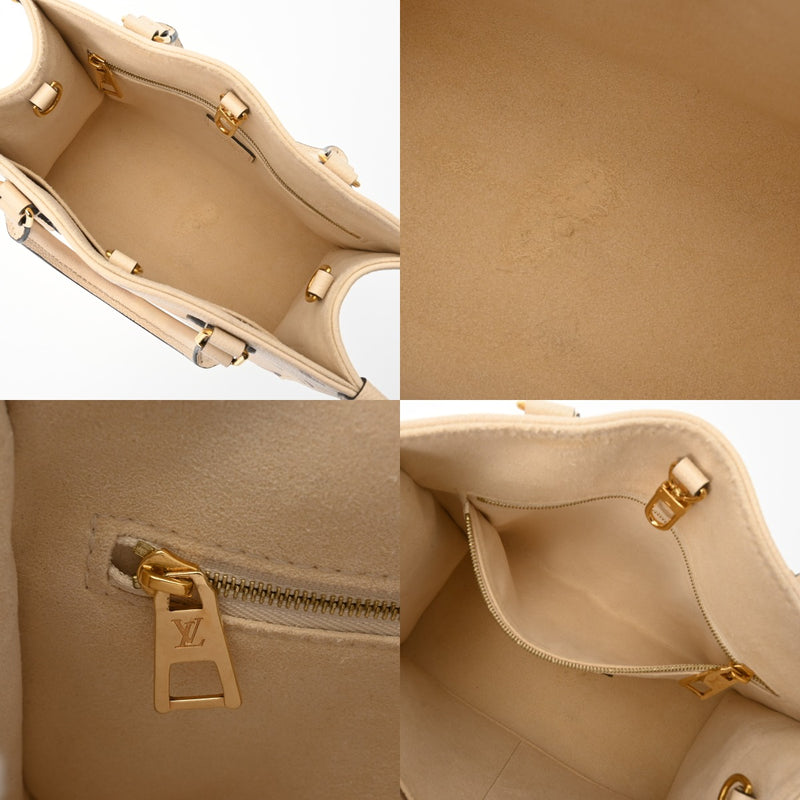 LOUIS VUITTON ルイヴィトン モノグラムアンプラント オンザゴー PM 2WAY クレーム/ポワドローズ M45653 レディース レザー ハンドバッグ ABランク 中古 銀蔵