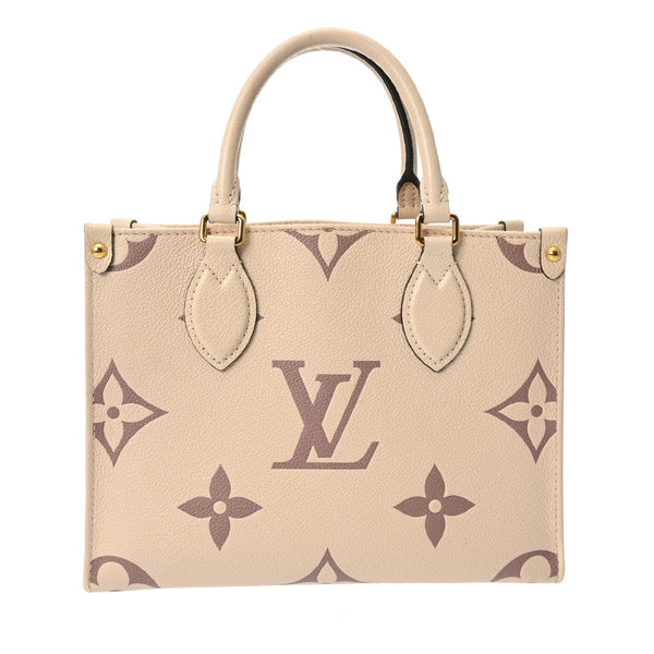 LOUIS VUITTON ルイヴィトン モノグラムアンプラント オンザゴー PM 2WAY クレーム/ポワドローズ M45653 レディース レザー ハンドバッグ ABランク 中古 銀蔵