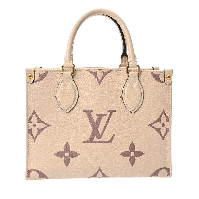 LOUIS VUITTON ルイヴィトン モノグラムアンプラント オンザゴー PM 2WAY クレーム/ポワドローズ M45653 レディース レザー ハンドバッグ ABランク 中古 銀蔵