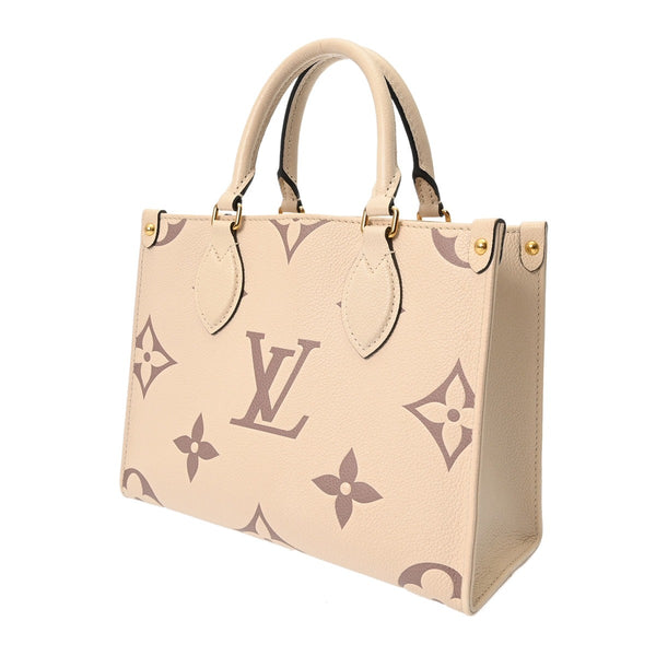 LOUIS VUITTON ルイヴィトン モノグラムアンプラント オンザゴー PM 2WAY クレーム/ポワドローズ M45653 レディース レザー ハンドバッグ ABランク 中古 銀蔵