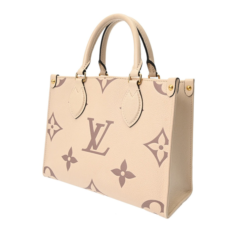 LOUIS VUITTON ルイヴィトン モノグラムアンプラント オンザゴー PM 2WAY クレーム/ポワドローズ M45653 レディース レザー ハンドバッグ ABランク 中古 銀蔵