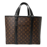 LOUIS VUITTON ルイヴィトン モノグラム マカサー ウィークエンド トート PM 2WAY ブラウン/ノワール M45734 メンズ モノグラムマカサー トートバッグ Aランク 中古 銀蔵