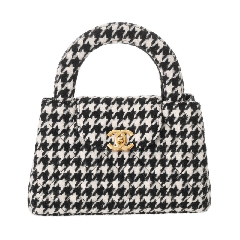 シャネル ミニショッピングバッグ 千鳥柄 42976 ブラック/ホワイト