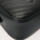 GUCCI グッチ GGマーモント スモールカメラバッグ ブラック 447632 レディース レザー ショルダーバッグ Aランク 中古 銀蔵