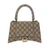 GUCCI グッチ アワーグラス スモール ザ ハッカープロジェクト バレンシアガコラボ グレージュ 681697 レディース PVC ハンドバッグ ABランク 中古 銀蔵