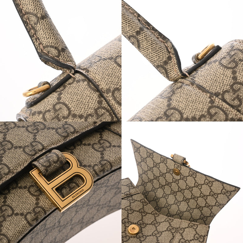 GUCCI グッチ アワーグラス スモール ザ ハッカープロジェクト バレンシアガコラボ グレージュ 681697 レディース PVC ハンドバッグ ABランク 中古 銀蔵