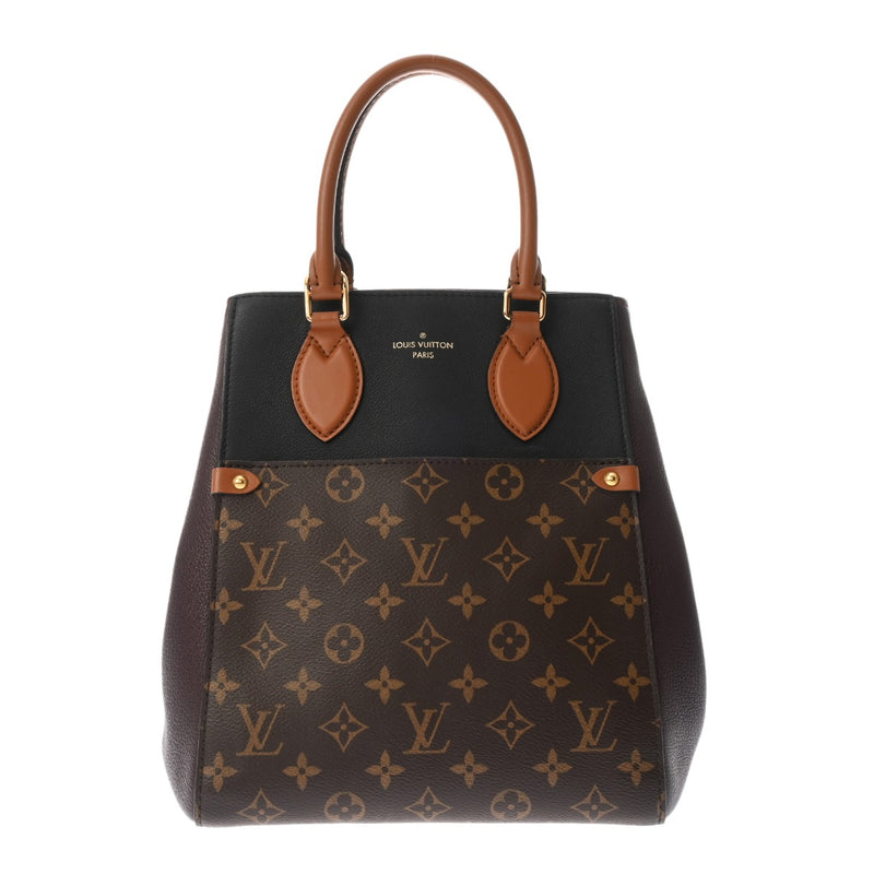 LOUIS VUITTON ルイヴィトン モノグラム フォールドトート ノワール/ワインレッド M45409 レディース モノグラムキャンバス トートバッグ ABランク 中古 銀蔵