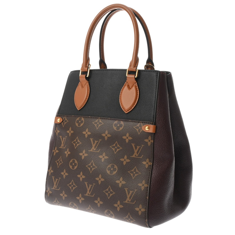 LOUIS VUITTON ルイヴィトン モノグラム フォールドトート ノワール/ワインレッド M45409 レディース モノグラムキャンバス トートバッグ ABランク 中古 銀蔵