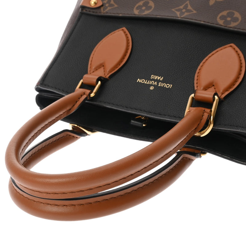 LOUIS VUITTON ルイヴィトン モノグラム フォールドトート ノワール/ワインレッド M45409 レディース モノグラムキャンバス トートバッグ ABランク 中古 銀蔵