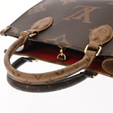 LOUIS VUITTON ルイヴィトン モノグラムリバース オンザゴー PM ブラウン M46373 レディース モノグラムキャンバス ハンドバッグ Aランク 中古 銀蔵