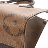 LOUIS VUITTON ルイヴィトン モノグラムリバース オンザゴー PM ブラウン M46373 レディース モノグラムキャンバス ハンドバッグ Aランク 中古 銀蔵