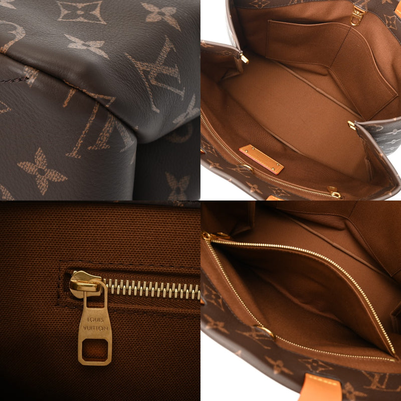 LOUIS VUITTON ルイヴィトン モノグラム ショッパートート MM ブラウン M24457 レディース カーフレザー トートバッグ 新同 中古 銀蔵