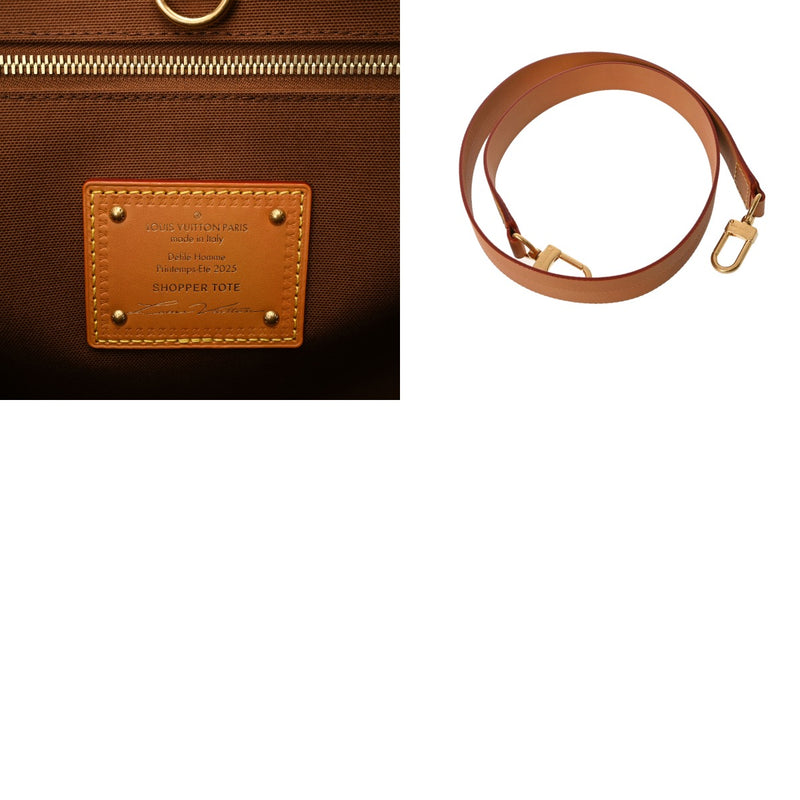 LOUIS VUITTON ルイヴィトン モノグラム ショッパートート MM ブラウン M24457 レディース カーフレザー トートバッグ 新同 中古 銀蔵