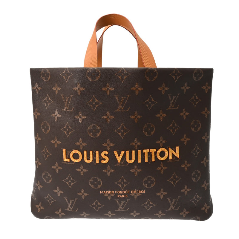LOUIS VUITTON ルイヴィトン モノグラム ショッパートート MM ブラウン M24457 レディース カーフレザー トートバッグ 新同 中古 銀蔵