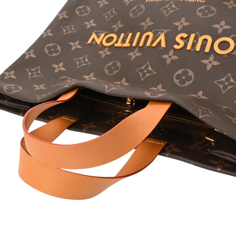 LOUIS VUITTON ルイヴィトン モノグラム ショッパートート MM ブラウン M24457 レディース カーフレザー トートバッグ 新同 中古 銀蔵