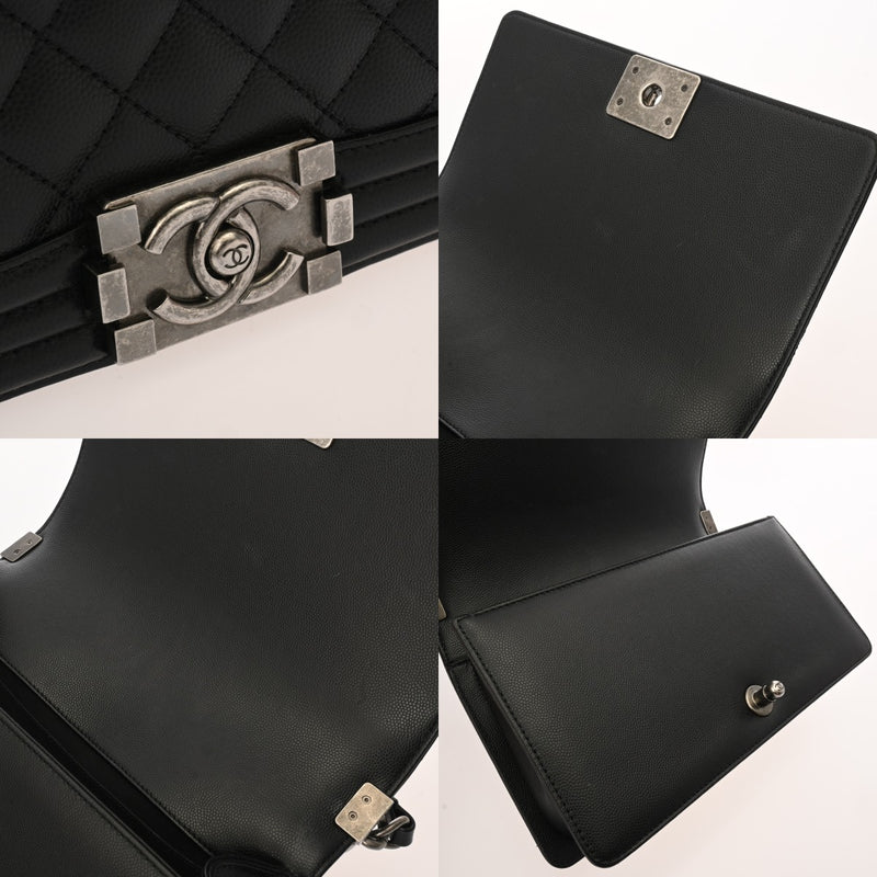 CHANEL シャネル ボーイシャネル ハンドバッグ 25cm ブラック A67086 レディース カーフスキン ショルダーバッグ Aランク 中古 銀蔵