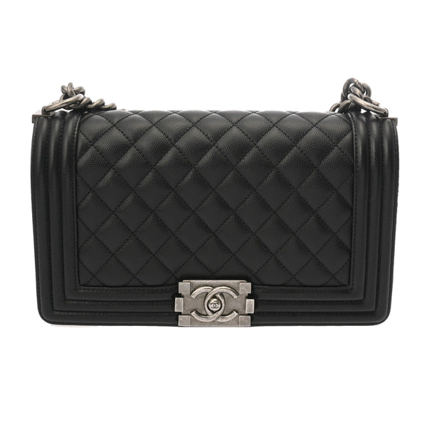 CHANEL シャネル ボーイシャネル ハンドバッグ 25cm ブラック A67086 レディース カーフスキン ショルダーバッグ Aランク 中古 銀蔵