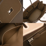 HERMES エルメス バーキン 35 エトゥープ □N刻印(2010年頃) ユニセックス ヴォーエプソン ハンドバッグ Aランク 中古 銀蔵