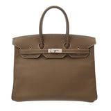 HERMES エルメス バーキン 35 エトゥープ □N刻印(2010年頃) ユニセックス ヴォーエプソン ハンドバッグ Aランク 中古 銀蔵