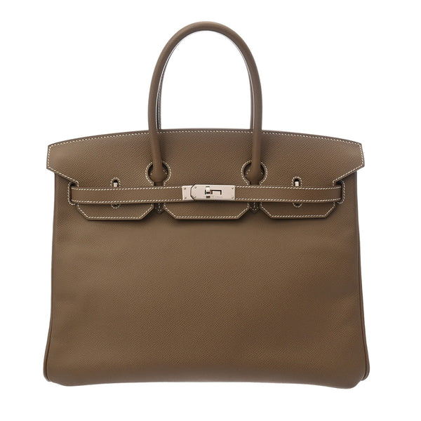 HERMES エルメス バーキン 35 エトゥープ □N刻印(2010年頃) ユニセックス ヴォーエプソン ハンドバッグ Aランク 中古 銀蔵